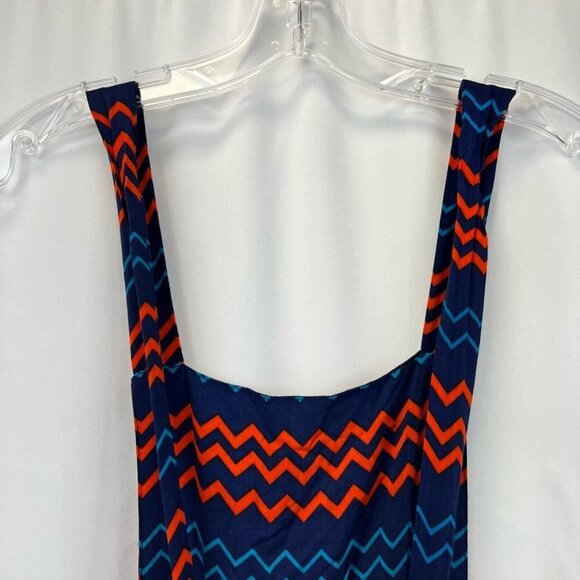 Rue21 Womens Romper Playsuit Blue Red Chevron Pleated Backless Short S New - Picture 5 of 11